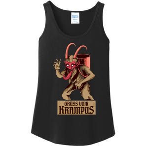 Greetings From The Krampus Evil Frohe Krampus Christmas Demon Ladies Essential Tank