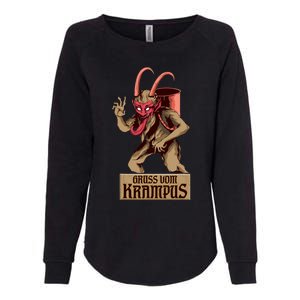 Greetings From The Krampus Evil Frohe Krampus Christmas Demon Womens California Wash Sweatshirt