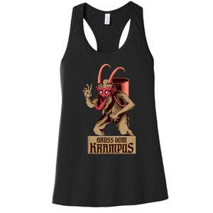 Greetings From The Krampus Evil Frohe Krampus Christmas Demon Women's Racerback Tank