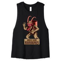 Greetings From The Krampus Evil Frohe Krampus Christmas Demon Women's Racerback Cropped Tank