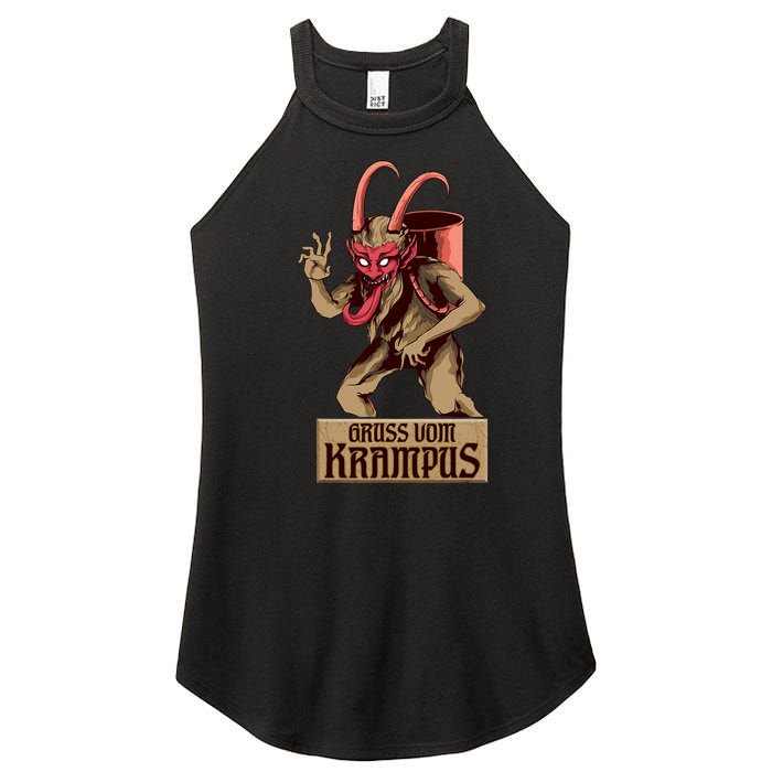 Greetings From The Krampus Evil Frohe Krampus Christmas Demon Women's Perfect Tri Rocker Tank