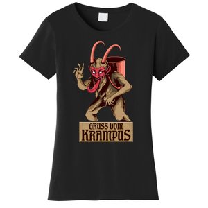 Greetings From The Krampus Evil Frohe Krampus Christmas Demon Women's T-Shirt