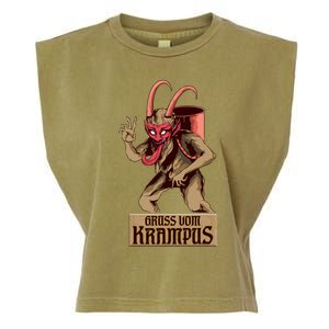 Greetings From The Krampus Evil Frohe Krampus Christmas Demon Garment-Dyed Women's Muscle Tee