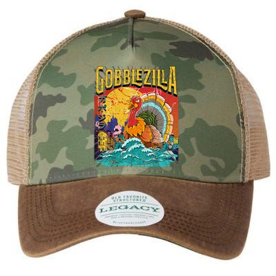 Gobblezila Funny Thanksgiving Monster Movie Spoof Legacy Tie Dye Trucker Hat