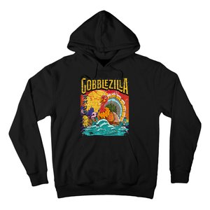 Gobblezila Funny Thanksgiving Monster Movie Spoof Hoodie