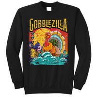 Gobblezila Funny Thanksgiving Monster Movie Spoof Sweatshirt