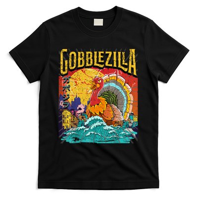 Gobblezila Funny Thanksgiving Monster Movie Spoof T-Shirt