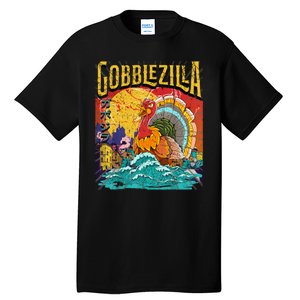 Gobblezila Funny Thanksgiving Monster Movie Spoof Tall T-Shirt