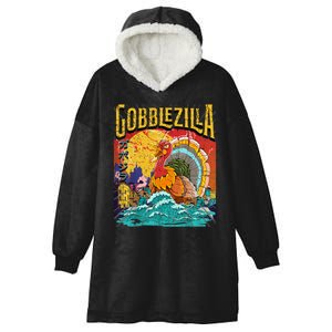 Gobblezila Funny Thanksgiving Monster Movie Spoof Hooded Wearable Blanket