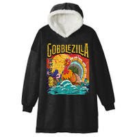 Gobblezila Funny Thanksgiving Monster Movie Spoof Hooded Wearable Blanket