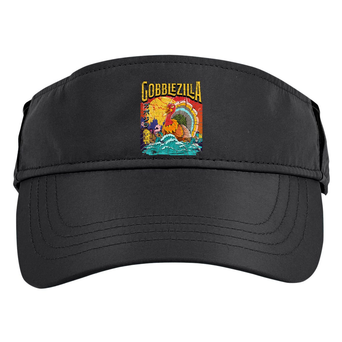 Gobblezila Funny Thanksgiving Monster Movie Spoof Adult Drive Performance Visor