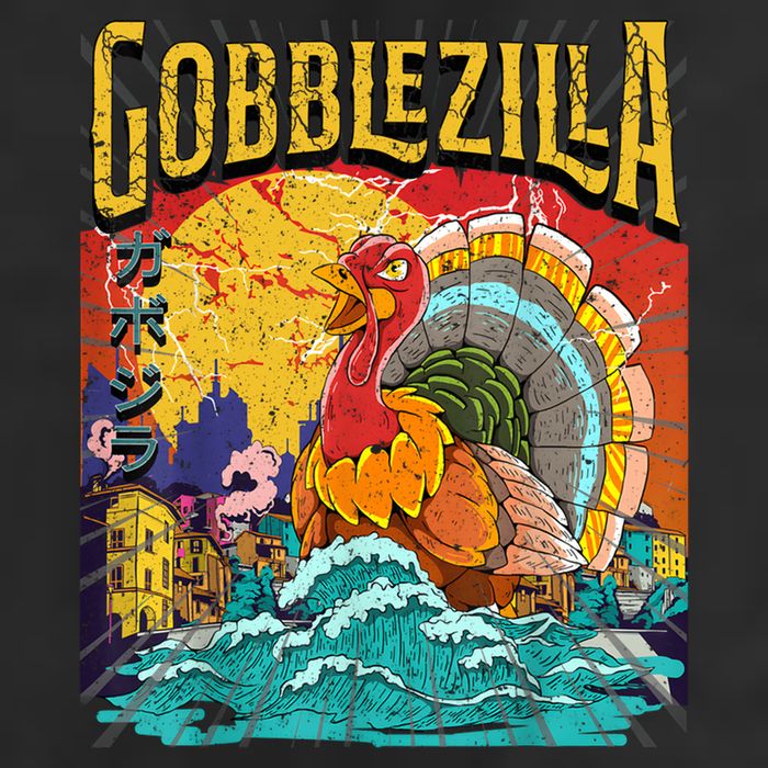 Gobblezila Funny Thanksgiving Monster Movie Spoof Adult Drive Performance Visor