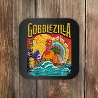 Gobblezila Funny Thanksgiving Monster Movie Spoof Coaster