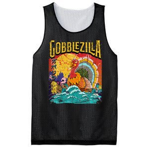 Gobblezila Funny Thanksgiving Monster Movie Spoof Mesh Reversible Basketball Jersey Tank