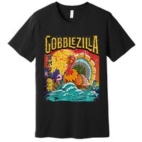 Gobblezila Funny Thanksgiving Monster Movie Spoof Premium T-Shirt