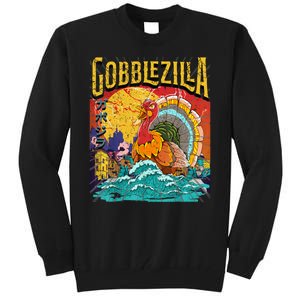 Gobblezila Funny Thanksgiving Monster Movie Spoof Tall Sweatshirt