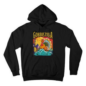 Gobblezila Funny Thanksgiving Monster Movie Spoof Tall Hoodie