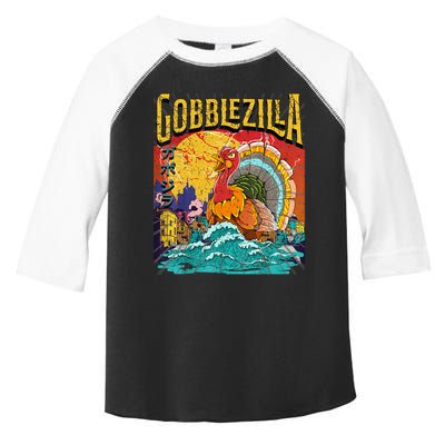 Gobblezila Funny Thanksgiving Monster Movie Spoof Toddler Fine Jersey T-Shirt
