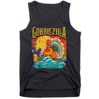 Gobblezila Funny Thanksgiving Monster Movie Spoof Tank Top