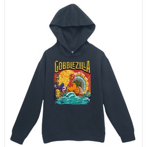 Gobblezila Funny Thanksgiving Monster Movie Spoof Urban Pullover Hoodie