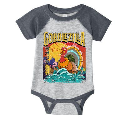 Gobblezila Funny Thanksgiving Monster Movie Spoof Infant Baby Jersey Bodysuit