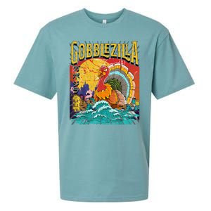 Gobblezila Funny Thanksgiving Monster Movie Spoof Sueded Cloud Jersey T-Shirt