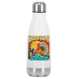 Gobblezila Funny Thanksgiving Monster Movie Spoof Stainless Steel Insulated Water Bottle