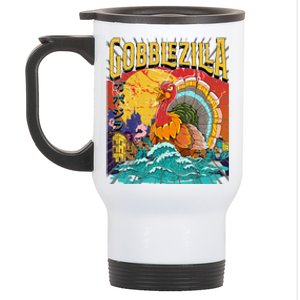 Gobblezila Funny Thanksgiving Monster Movie Spoof Stainless Steel Travel Mug