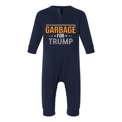 Garbage For Trump 2024 Infant Fleece One Piece