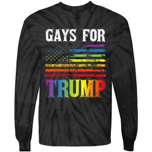 Gays For Trump Lgbt Pride Gay Rainbow Flag Vote Republican Tie-Dye Long Sleeve Shirt