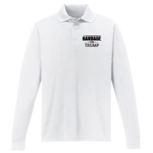 Garbage For Trump Election 2024 Performance Long Sleeve Polo