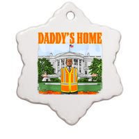 Garbage For Trump Funny DaddyS Home Trump 2024 Ceramic Star Ornament