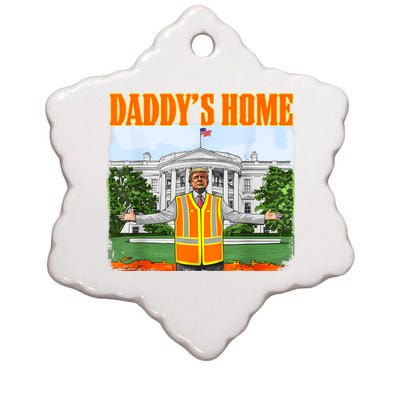 Garbage For Trump Funny DaddyS Home Trump 2024 Ceramic Star Ornament