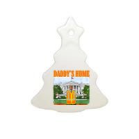 Garbage For Trump Funny DaddyS Home Trump 2024 Ceramic Tree Ornament