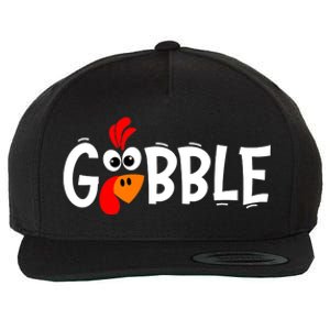 Gobble Funny Turkey Pilgrim Thanksgiving Boys Wool Snapback Cap