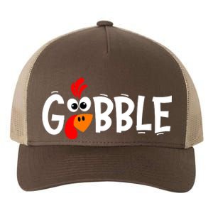 Gobble Funny Turkey Pilgrim Thanksgiving Boys Yupoong Adult 5-Panel Trucker Hat