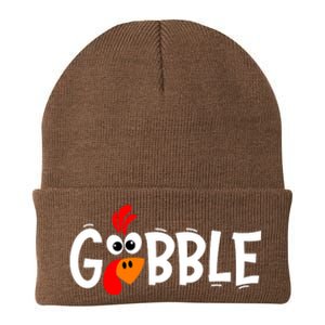 Gobble Funny Turkey Pilgrim Thanksgiving Boys Knit Cap Winter Beanie