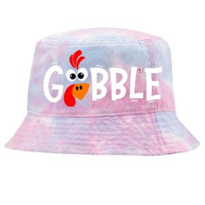 Gobble Funny Turkey Pilgrim Thanksgiving Boys Tie-Dyed Bucket Hat