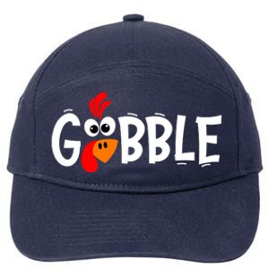 Gobble Funny Turkey Pilgrim Thanksgiving Boys 7-Panel Snapback Hat