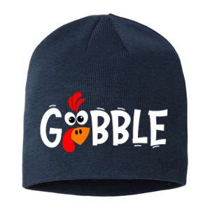 Gobble Funny Turkey Pilgrim Thanksgiving Boys Sustainable Beanie