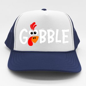 Gobble Funny Turkey Pilgrim Thanksgiving Boys Trucker Hat