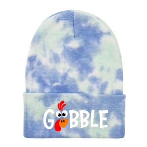 Gobble Funny Turkey Pilgrim Thanksgiving Boys Tie Dye 12in Knit Beanie