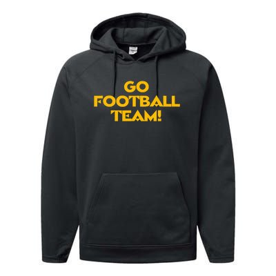 Go Football Team T Funny Football W.A.S.H.I.N.G.T.O.N F.O.O.T.B.A.L.L Performance Fleece Hoodie