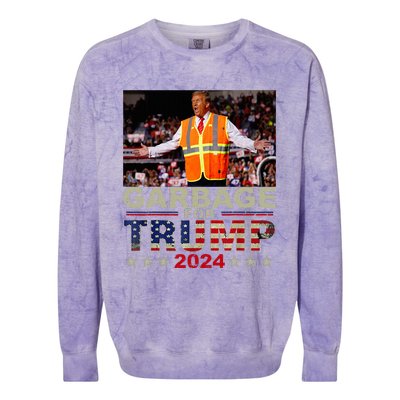 Garbage For Trump 2024 Trump Supporter Colorblast Crewneck Sweatshirt