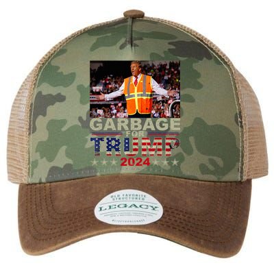 Garbage For Trump 2024 Trump Supporter Legacy Tie Dye Trucker Hat