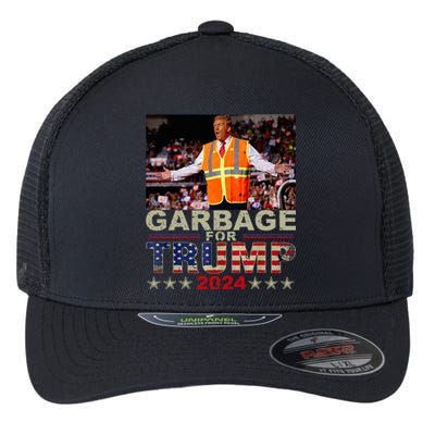 Garbage For Trump 2024 Trump Supporter Flexfit Unipanel Trucker Cap