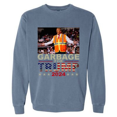 Garbage For Trump 2024 Trump Supporter Garment-Dyed Sweatshirt