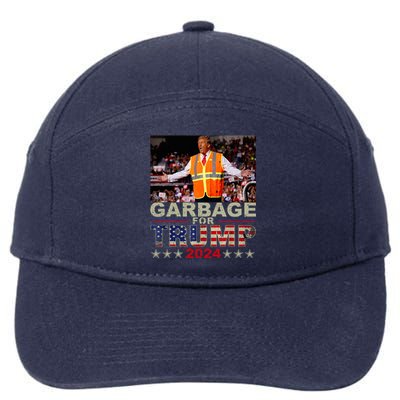 Garbage For Trump 2024 Trump Supporter 7-Panel Snapback Hat