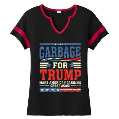 Garbage For Trump Make American Garbage Great Again Ladies Halftime Notch Neck Tee