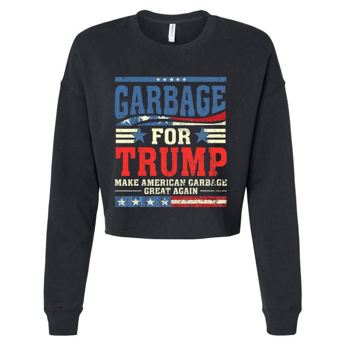 Garbage For Trump Make American Garbage Great Again Cropped Pullover Crew